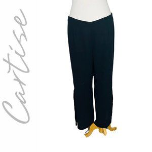 Cartise Vintage 70s Fringe Wide Leg Pants Black RARE